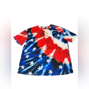 Colorful American Flag‎ Tie-Dye T-Shirt